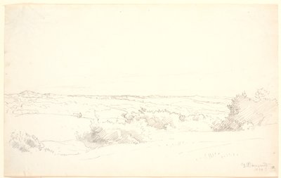 Widok na pagórkowaty krajobraz. autorstwa P.C. Skovgaard