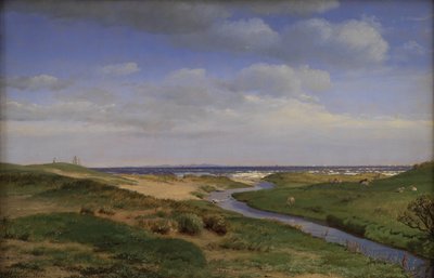 Widok na północne wybrzeże Zelandii w Dronningmølle autorstwa P.C. Skovgaard