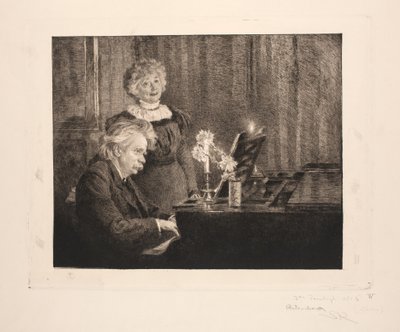 Edvard i Nina Grieg przy fortepianie autorstwa Peder Severin Krøyer