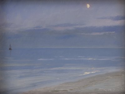 Plaża Skagen w świetle księżyca autorstwa Peder Severin Krøyer