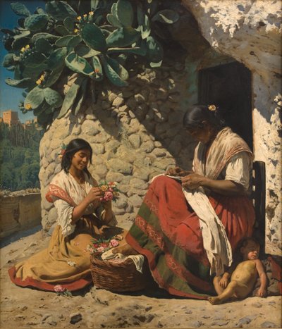 Dwie Cyganki przed domem. Hiszpania autorstwa Peder Severin Krøyer