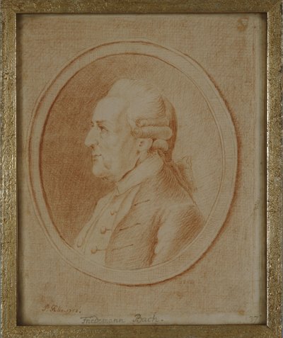 Wilhelm Friedrich Bach, 1782 (czerwona kreda na papierze) autorstwa P. Guelle or Gulle