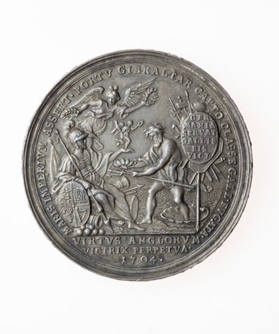 Medal upamiętniający zwycięstwa brytyjskie, 1704 (srebrny) autorstwa P. H. Muller