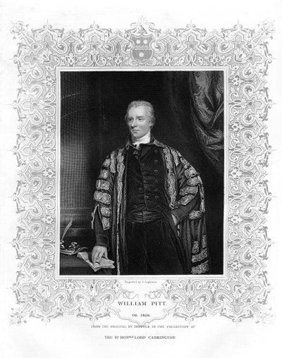 William Pitt, młodszy, brytyjski polityk i premier, XIX wiek autorstwa P. Lightfoot