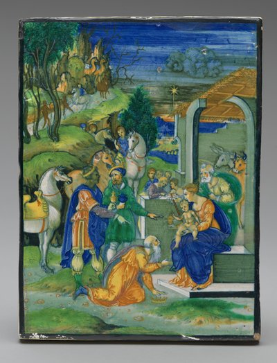 Panel z Adoracją Trzech Króli autorstwa Painted by Nicola da Urbino