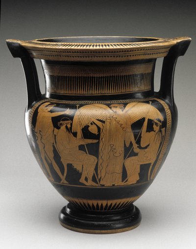 Czerwona kolumna Krater ze sceną Zeusa i Hery, 480-460 p.n.e. (terakota) autorstwa Painter Syriskos