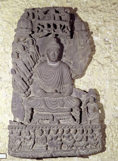 Siedzący Budda w medytacji, I-IV wiek autorstwa Pakistani School