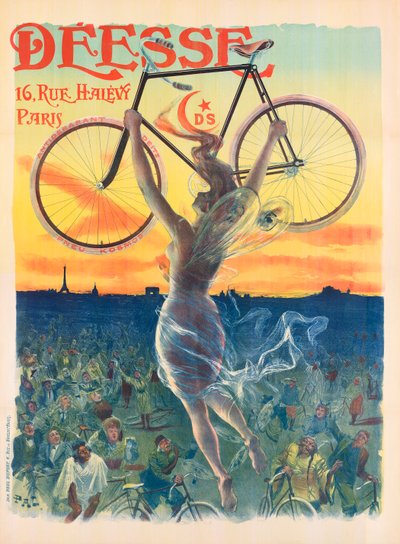 Francuski plakat secesyjny do rowerów Deesse, ok. 1898 (litografia) autorstwa Pal