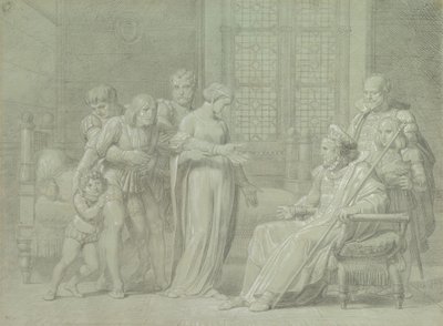 Król Francji Karol VIII z umierającym Gian Galeazzo Sforza w Pawii, 1775-1860. autorstwa Palagi Filippo Pelagio
