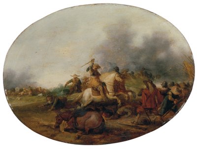 Potyczka kawalerii z upadłym koniem, 1637 autorstwa Palamedes Palamedesz