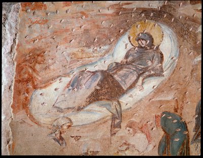Narodzenie Chrystusa. Fresk absydy, VI-VII w. autorstwa Paleo Christian