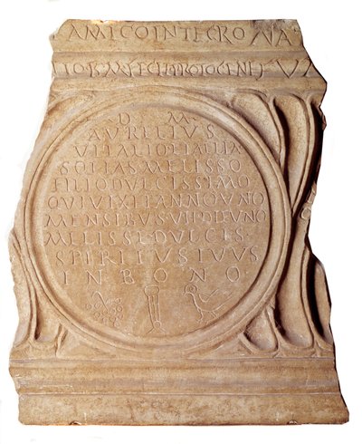 Sztuka paleochretańska: chrześcijańskie epitafium Melissusa. Z Rzymu, Paryża, Luwru autorstwa Paleo Christian Paleo Christian