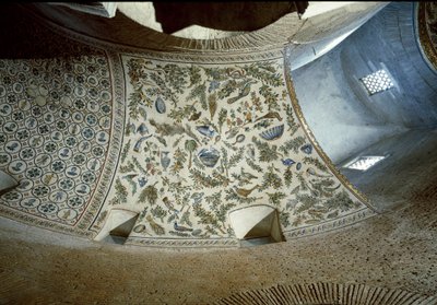 Sztuka paleochrześcijańska: scena żniw. Fragment mozaiki, IV wiek autorstwa Paleo Christian