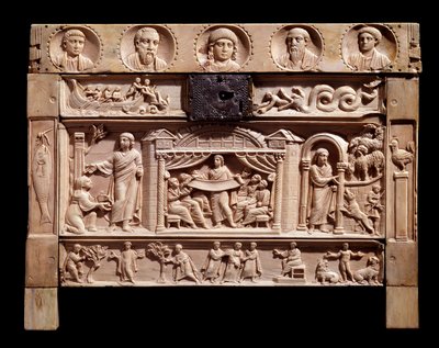 Relikwiarz z płaskorzeźbami przedstawiającymi sceny ze starego testamentu. Z klasztoru Santa Giulia, IV wiek autorstwa Paleo Christian