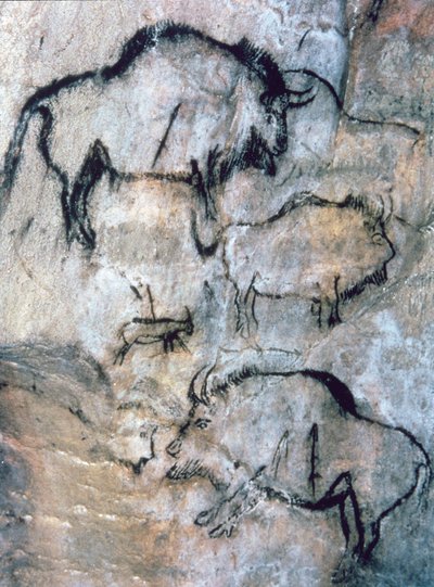 Ranny żubr, magdalen (malowidło jaskiniowe) autorstwa Paleolithic Paleolithic
