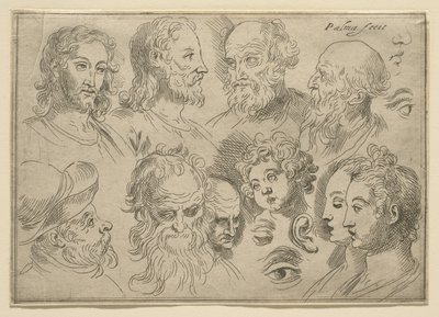 Szkicownik z dziesięcioma głowami, 1636 autorstwa Palma Il Giovane