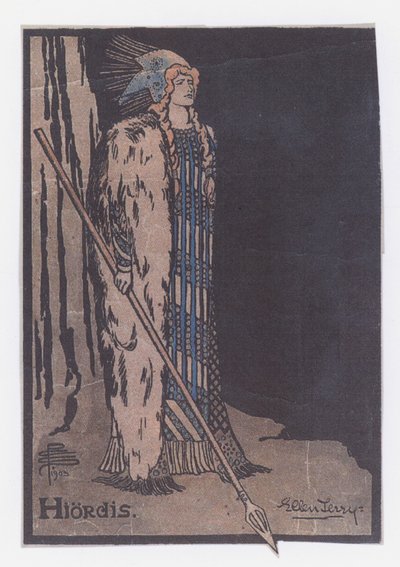Ellen Terry z Hiordis w filmie Ibsena Wikingowie autorstwa Pamela Colman Smith