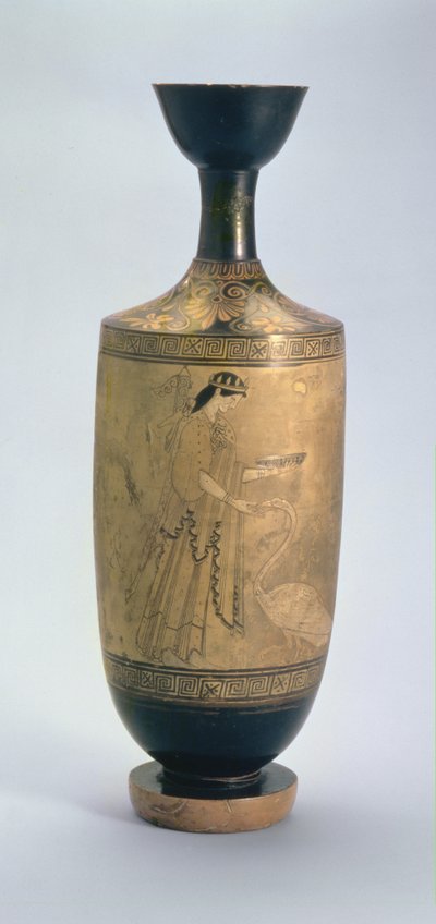 Strychowy Lekythos z Artemidą i łabędziem, ok. 490 p.n.e. (ceramika) autorstwa Pan Painter