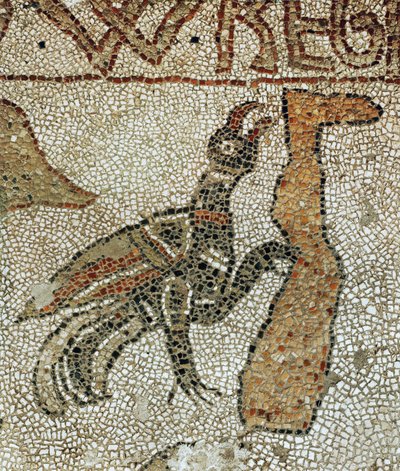 Kruk dłubiący w nodze martwego człowieka podczas potopu (mozaika) autorstwa Pantaleone Pantaleone