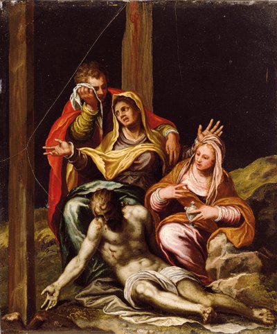 Opłakiwanie zmarłego Chrystusa autorstwa Paolo Farinati