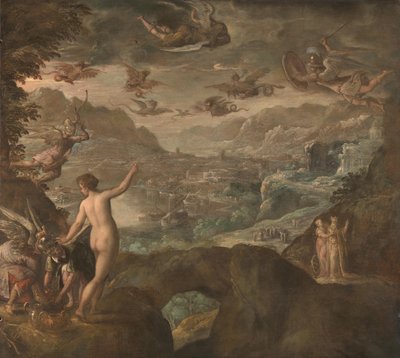 Krajobraz z Wypędzeniem Harpii, ok. 1590 autorstwa Paolo Fiammingo