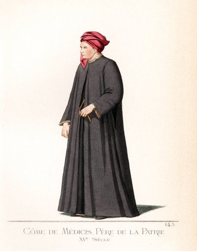 Cosimo (Come) Medicis (1389-1464), znany również jako Cosimo Starszy (Cosimo il Vecchio) lub Come Pere of the Fatherland (Cosimo Pater Patriae), włoski bankier i mąż stanu, założyciel politycznej dynastii Medyceuszy - Cosimo de Medici (1389-1464), tłusty autorstwa Paolo Mercuri