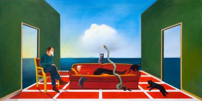 Terapia, 2021 (olej na płycie drewnianej) autorstwa Paolo Perfranceschi