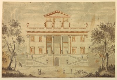 Rysunek, elewacja willi, 1750-70 autorstwa Paolo Posi