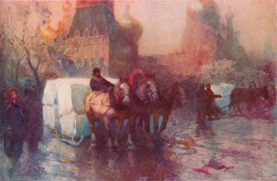 Przenoszenie lodu w Moskwie, ok. XIX w. autorstwa Paolo Sala