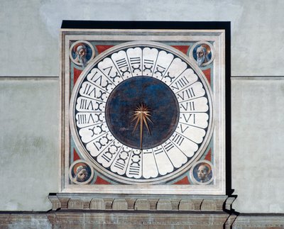 Tarcza zegara z głowami proroków autorstwa Paolo Uccello