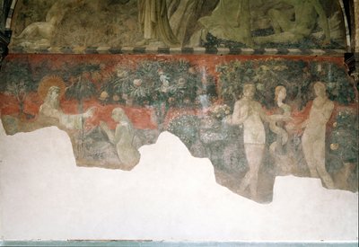 Geneza, stworzenie Ewy i grzech pierworodny - Fresco autorstwa Paolo Uccello