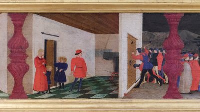 Predella profanacji hostii, szczegóły autorstwa Paolo Uccello