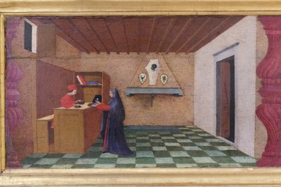 Predella profanacji hostii, szczegóły autorstwa Paolo Uccello