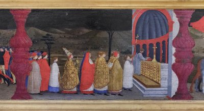 Predella profanacji hostii, szczegóły autorstwa Paolo Uccello