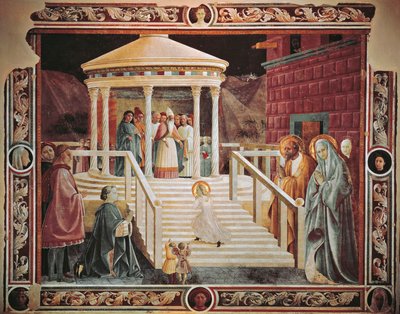 Prezentacja Marii w świątyni – Paolo Uccello (1397-1475), katedra w Prato autorstwa Paolo Uccello
