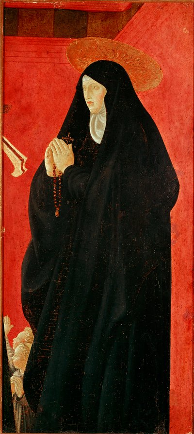 Sainte Monaca (Monique?) Detal. Detrempe na drewnie autorstwa Paolo Uccello (Paolo di Dono) (1397-1475) 1440-1445 wym.79x35 cm Florencja, kolekcja Contini Bonacossi autorstwa Paolo Uccello