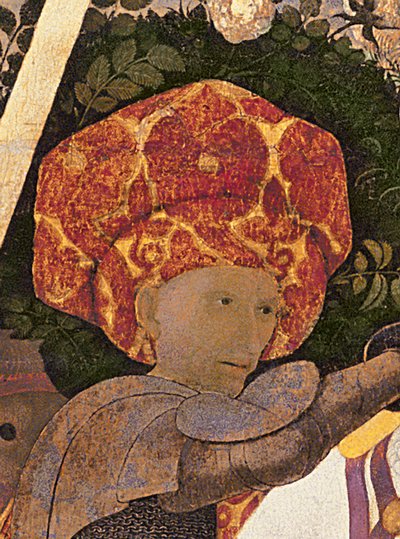 Bitwa pod San Romano, detal głowy Niccolo da Tolentino zm.1435 przywódca najemników florenckich, ok.1450-60 tempera na elemencie panelu z 30690 autorstwa Paolo Uccello