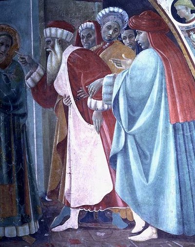 Spór św. Szczepana, fragment Przepowiadania św. autorstwa Paolo Uccello