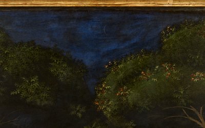 Polowanie w lesie, ok. 1465-70, olej na detalu panelu z 100861 autorstwa Paolo Uccello