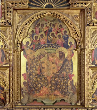 Koronacja Matki Boskiej detal poliptyku autorstwa Paolo Veneziano