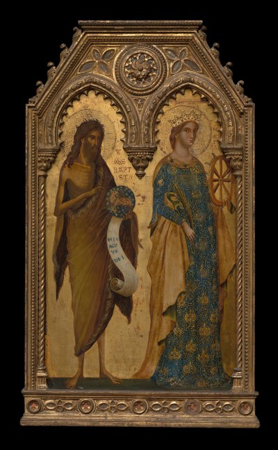Święci Jan Chrzciciel i Katarzyna Aleksandryjska, ok. 1350 autorstwa Paolo Veneziano