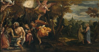 Chrzest i kuszenie Chrystusa, 1582. autorstwa Paolo Veronese