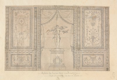 Posąg Kupidyna w niszy ściennej autorstwa Paolo Vincenzo Bonomini