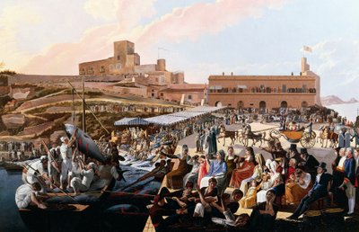 Ubój tuńczyka w Cape Passero w obecności rodziny królewskiej (olej na płótnie) autorstwa Paolo de Albertis