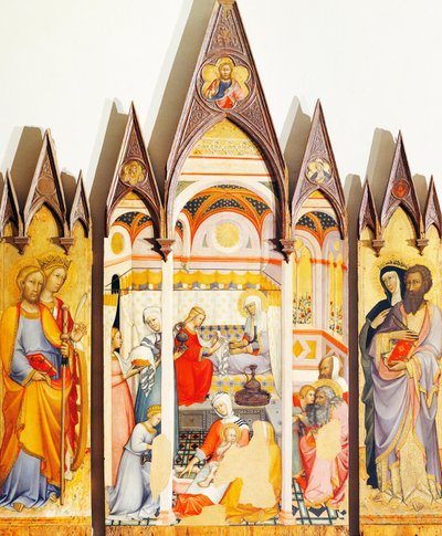 Ołtarz Narodzenie Dziewicy autorstwa Paolo di Giovanni Fei (ok. 1345 - ok. 1411), tempera na drewnie autorstwa Paolo di Giovanni Fei