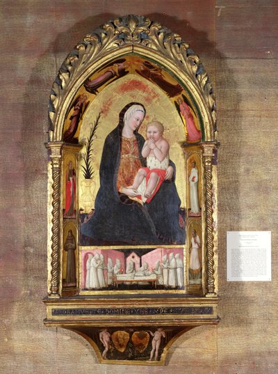 Dziewica pokory z aniołami i świętymi, ok. 1440 (tempera ze złotem na panelu) autorstwa Paolo di Stefano Badaloni Schiavo