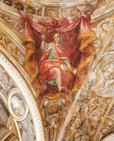Św. Hilary z Poitiers – Francesco Mazzola, znany jako Parmigianino (1503-1540), fresk, kościół San Giovanni Evangelista, Parma autorstwa Parmigianino