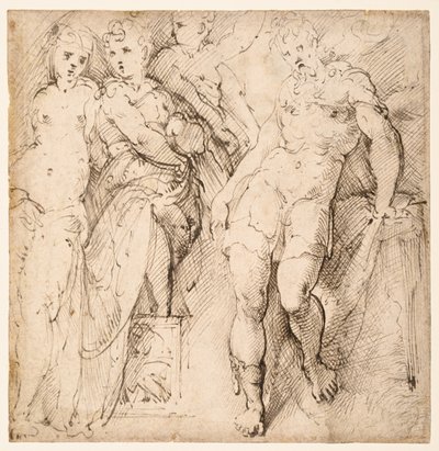 Studia czterofigurowe (recto) autorstwa Parmigianino