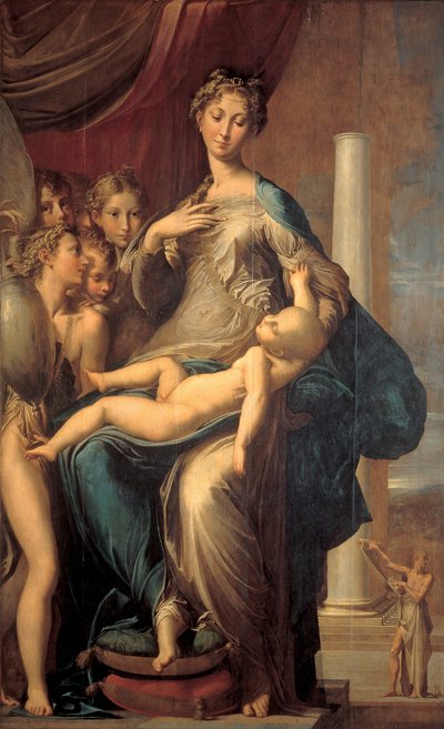 Madonna z długą szyją (Madonna z długą szyją), obraz Girolamo Fra Mazzola dit PARMIGIANINO autorstwa Parmigianino