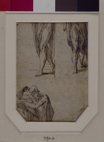 Badania mężczyzn (pióro i tusz oraz pranie na papierze) autorstwa Parmigianino